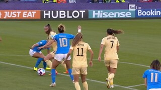 Gol di De Caigny, Italia - Beglio 0-1 - Euro 2022 - Campionati Europei femminili di calcio - 18 07 2022 - RaiPlay